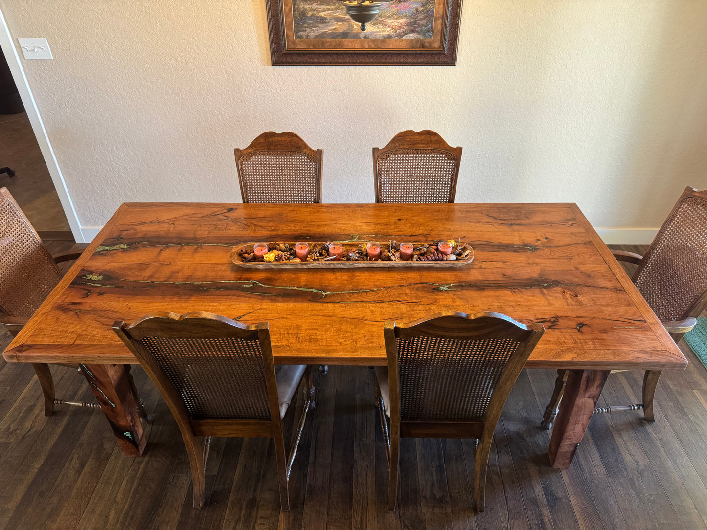 Turquoise Inlaid Dining Room Table