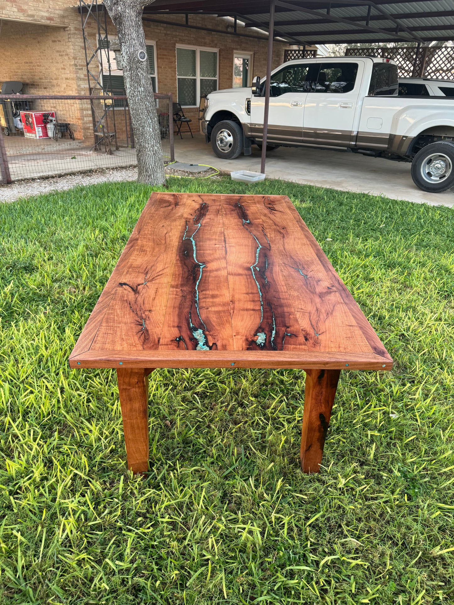 Turquoise Inlaid Dining Room Table