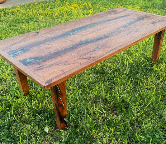 Turquoise Inlaid Dining Room Table