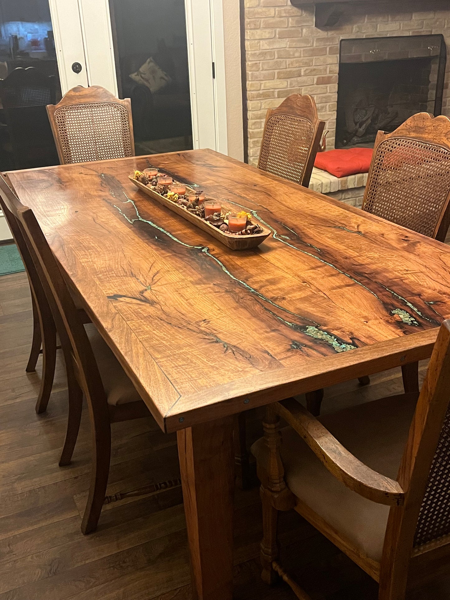 Turquoise Inlaid Dining Room Table