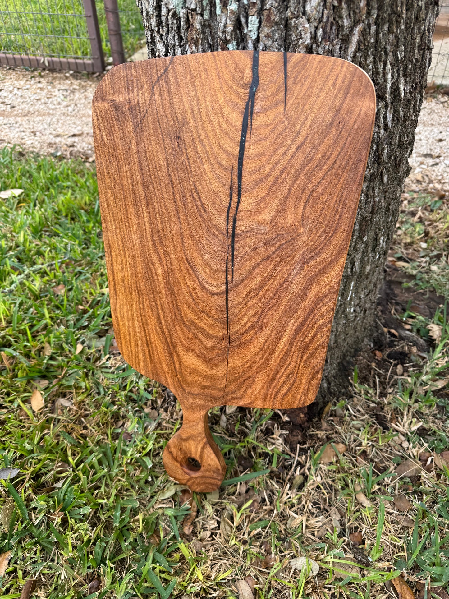 Mesquite Charcuterie Board with Turquoise Inlay